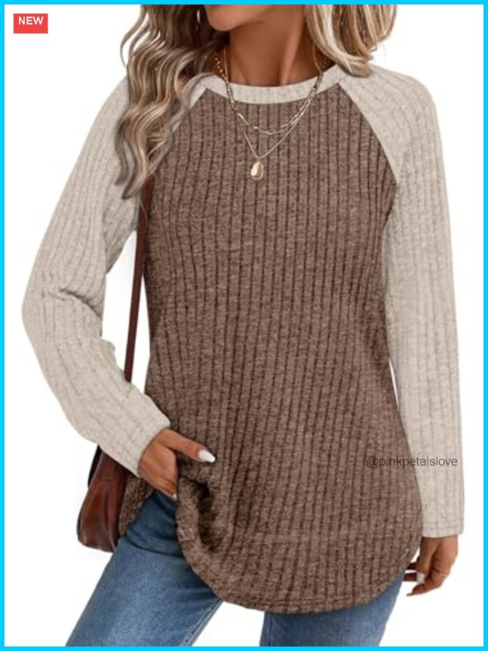 Womens Long Sleeve Tunic Top Lightweight Fall Sweater Ribbed High Low Hem